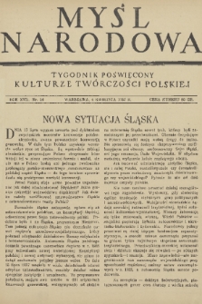 Myśl Narodowa : tygodnik poświęcony kulturze twórczości polskiej. R. 17, 1937, nr 14