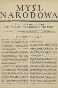 Myśl Narodowa : tygodnik poświęcony kulturze twórczości polskiej. R. 17, 1937, nr 24