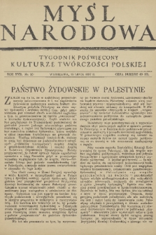 Myśl Narodowa : tygodnik poświęcony kulturze twórczości polskiej. R. 17, 1937, nr 29