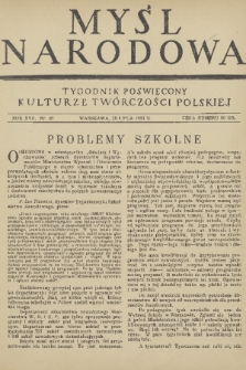Myśl Narodowa : tygodnik poświęcony kulturze twórczości polskiej. R. 17, 1937, nr 30
