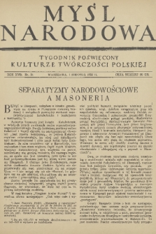 Myśl Narodowa : tygodnik poświęcony kulturze twórczości polskiej. R. 17, 1937, nr 31