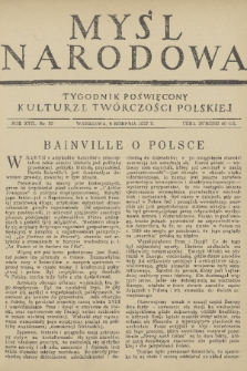 Myśl Narodowa : tygodnik poświęcony kulturze twórczości polskiej. R. 17, 1937, nr 32