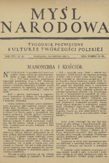 Myśl Narodowa : tygodnik poświęcony kulturze twórczości polskiej. R. 17, 1937, nr 35