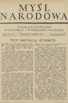 Myśl Narodowa : tygodnik poświęcony kulturze twórczości polskiej. R. 17, 1937, nr 38