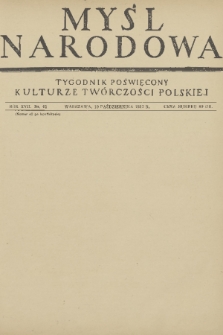 Myśl Narodowa : tygodnik poświęcony kulturze twórczości polskiej. R. 17, 1937, nr 42