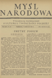 Myśl Narodowa : tygodnik poświęcony kulturze twórczości polskiej. R. 17, 1937, nr 46