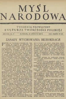 Myśl Narodowa : tygodnik poświęcony kulturze twórczości polskiej. R. 17, 1937, nr 48