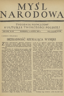 Myśl Narodowa : tygodnik poświęcony kulturze twórczości polskiej. R. 17, 1937, nr 52