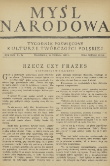 Myśl Narodowa : tygodnik poświęcony kulturze twórczości polskiej. R. 17, 1937, nr 53