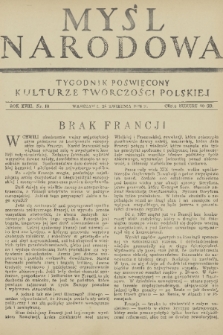 Myśl Narodowa : tygodnik poświęcony kulturze twórczości polskiej. R. 18, 1938, nr 18
