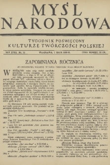 Myśl Narodowa : tygodnik poświęcony kulturze twórczości polskiej. R. 18, 1938, nr 19
