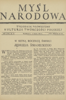 Myśl Narodowa : tygodnik poświęcony kulturze twórczości polskiej. R. 18, 1938, nr 21