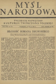 Myśl Narodowa : tygodnik poświęcony kulturze twórczości polskiej. R. 18, 1938, nr 23