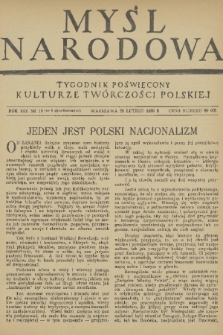 Myśl Narodowa : tygodnik poświęcony kulturze twórczości polskiej. R. 19, 1939, nr 10