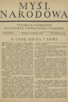 Myśl Narodowa : tygodnik poświęcony kulturze twórczości polskiej. R. 19, 1939, nr 16