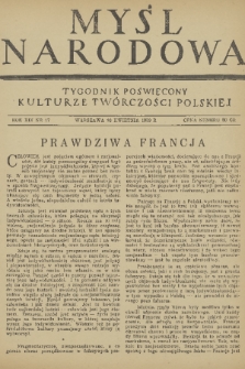 Myśl Narodowa : tygodnik poświęcony kulturze twórczości polskiej. R. 19, 1939, nr 17