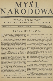Myśl Narodowa : tygodnik poświęcony kulturze twórczości polskiej. R. 19, 1939, nr 20