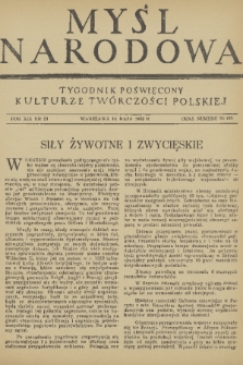 Myśl Narodowa : tygodnik poświęcony kulturze twórczości polskiej. R. 19, 1939, nr 21