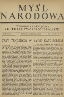 Myśl Narodowa : tygodnik poświęcony kulturze twórczości polskiej. R. 19, 1939, nr 24