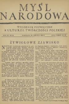 Myśl Narodowa : tygodnik poświęcony kulturze twórczości polskiej. R. 19, 1939, nr 26