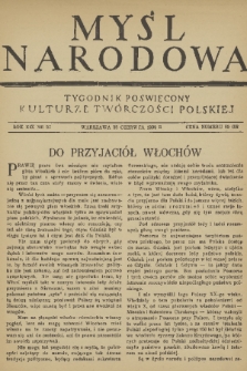 Myśl Narodowa : tygodnik poświęcony kulturze twórczości polskiej. R. 19, 1939, nr 27