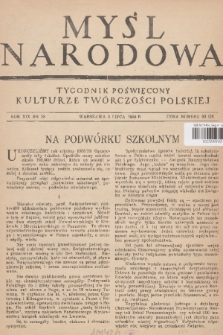 Myśl Narodowa : tygodnik poświęcony kulturze twórczości polskiej. R. 19, 1939, nr 28