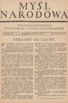 Myśl Narodowa : tygodnik poświęcony kulturze twórczości polskiej. R. 19, 1939, nr 33