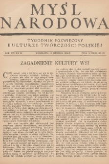 Myśl Narodowa : tygodnik poświęcony kulturze twórczości polskiej. R. 19, 1939, nr 34