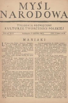 Myśl Narodowa : tygodnik poświęcony kulturze twórczości polskiej. R. 19, 1939, nr 36