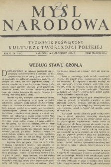 Myśl Narodowa : tygodnik polityczno-społeczny. R. 5, 1925, No. 41