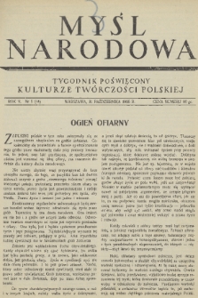 Myśl Narodowa : tygodnik polityczno-społeczny. R. 5, 1925, nr 44