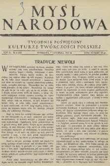 Myśl Narodowa : tygodnik polityczno-społeczny. R. 5, 1925, No. 45