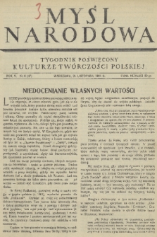 Myśl Narodowa : tygodnik polityczno-społeczny. R. 5, 1925, No. 47