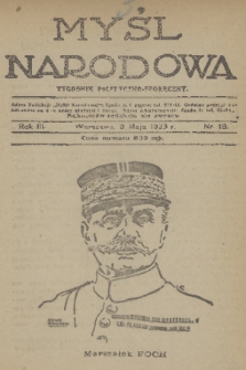 Myśl Narodowa : tygodnik polityczno-społeczny. R. 3, 1923, nr 18