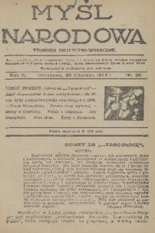 Myśl Narodowa : tygodnik polityczno-społeczny. R. 3, 1923, nr 26