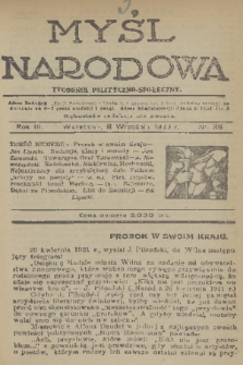 Myśl Narodowa : tygodnik polityczno-społeczny. R. 3, 1923, nr 36