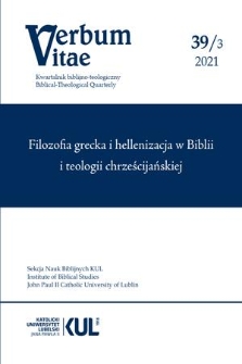 Verbum Vitae : kwartalnik bibliojno-teologiczny = biblical-theological quarterly. 39 (2021), 3