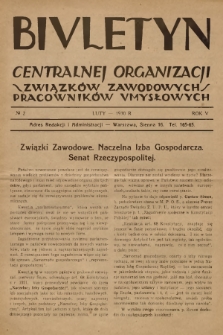Biuletyn Centralnej Organizacji Związków Zawodowych Pracowników Umysłowych. R. 5, 1930, Nr 2