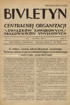 Biuletyn Centralnej Organizacji Związków Zawodowych Pracowników Umysłowych. R. 5, 1930, Nr 5-6