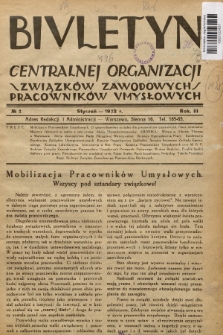 Biuletyn Centralnej Organizacji Związków Zawodowych Pracowników Umysłowych. R. 3, 1928, Nr 1