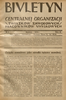 Biuletyn Centralnej Organizacji Związków Zawodowych Pracowników Umysłowych. R. 3, 1928, Nr 8