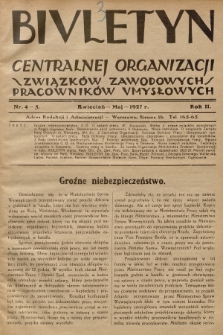 Biuletyn Centralnej Organizacji Związków Zawodowych Pracowników Umysłowych. R. 2, 1927, Nr 4-5