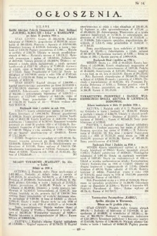 Ogłoszenia [dodatek do Dziennika Urzędowego Ministerstwa Skarbu]. 1937, nr 14