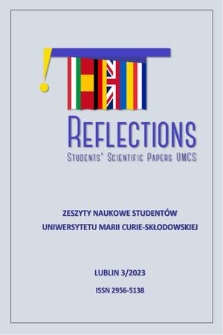 Reflections Student's Scientific Papers UMCS = Zeszyty Naukowe Studentów Uniwersytetu Marii Curie-Skłodowskiej. 3 (2023)