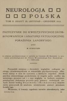 Neurologja Polska. T. 2, 1912, z. 9