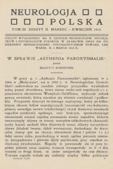 Neurologja Polska. T. 3, 1913, z. 2