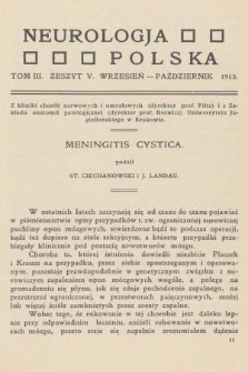 Neurologja Polska. T. 3, 1913, z. 5