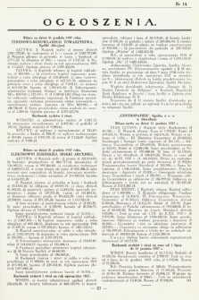Ogłoszenia [dodatek do Dziennika Urzędowego Ministerstwa Skarbu]. 1938, nr 14