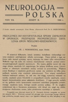 Neurologja Polska. T. 7, 1924, z. 1