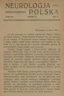 Neurologja Polska. T. 8, 1925, z. 2